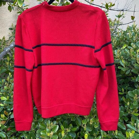 St. John Collection by Maria Gray Red Knit Sweater w/Black Beading. Small. EUC! - Picture 3 of 5